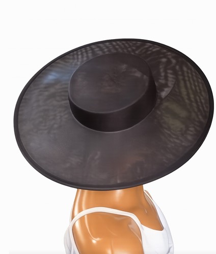 Elegant large black boater - elegant, hat