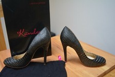 Kandee Rotella Black & Gold Snakeskin High Heel Courts EU37 UK4 