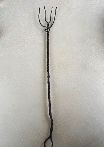 Brass toasting fork - fork, long