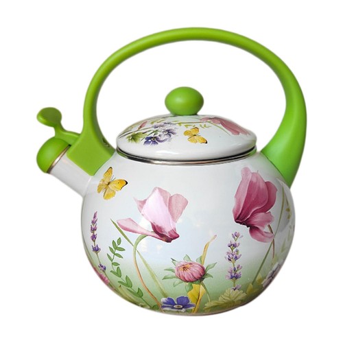 Enamel tea kettle - kettle, whistling