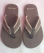 Sanuk Brown Weave Fabric Thong