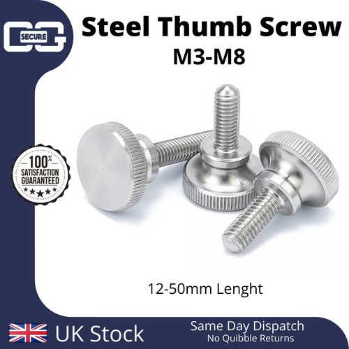 Steel knurled thumb - steel, screw