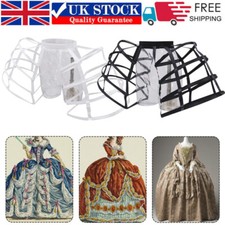 Ladies Double Hoop Skirt Pannier Crinoline Gown Underskirt Dress Cage Bustle