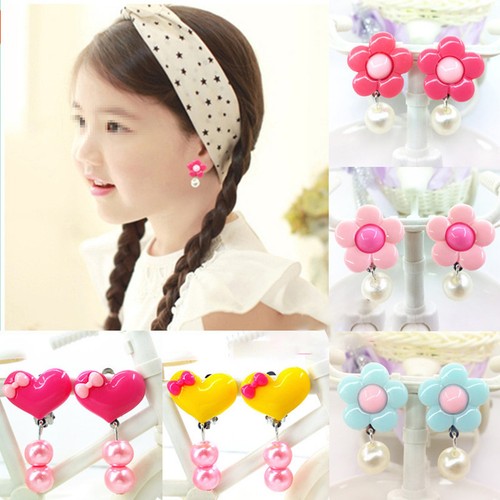 Pairs clip earrings girls - pairs, on