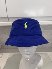 Polo Ralph Lauren Small Medium Royal Blue Luminous Yellow Pony Logo Bucket Hat