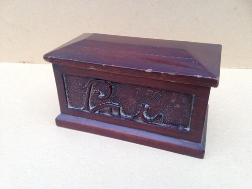 Vintage mahogany wooden casket - wooden,