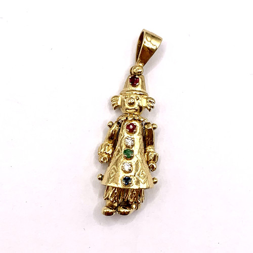 Multi gem clown 9ct gold - multi-gem,
