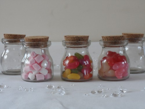 Small clear glass cork lid - cork,