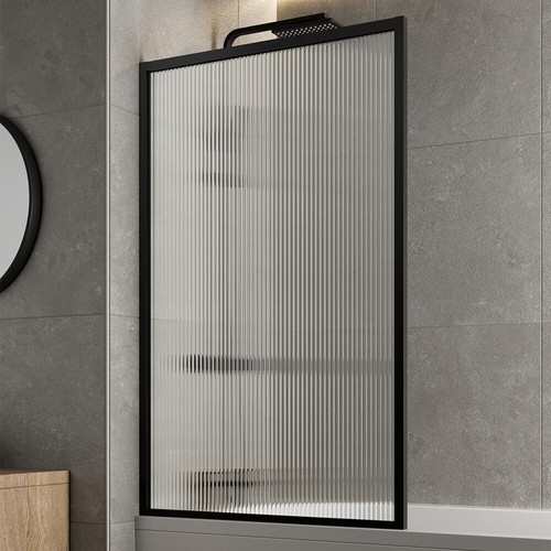 Square framed fluted bath - framed,