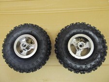 Mini moto quad quadard atv pair of front wheels complete 4.10-4 tyres and tubes