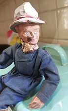 Antique Folk Art Seated Farmer