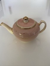 Lingard Vintage Teapot Pink With Gold Leaf