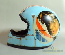 Film Memorabilia Steve McQueen LeMans Movie Gulf Racing vintage HJC helmet