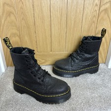 Dr Martens Jadon Doc Black Sparkly Glitter Platform Chunky Boots Size UK 7 EU 41