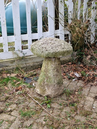 Antique granite mushroom - granite,