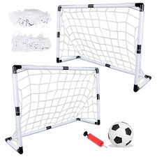 Kids 2 Football Goals Soccer Net 120x63cm Easy Assembly Outdoor Sports Activity