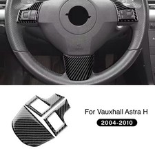 Vauxhall Astra H MK5 2004-2010 Carbon Fibre Steering Wheel Trim Cover 3pcs
