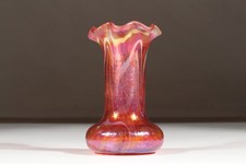Fritz Heckert Art Nouveau Glass Vase Otto Thamm Design 11cm Circa 1901