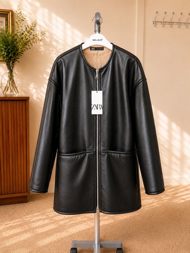 Zara leather jacket - size, xs
