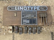 Linotype machine name Plate