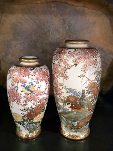 Koshida satsuma vase pair - koshida,