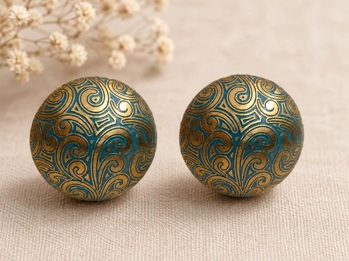 Moroccan blue brass drawer