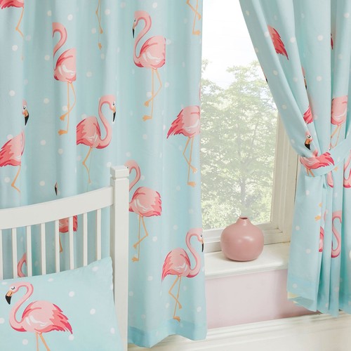 Fifi flamingo curtains blue - flamingo,