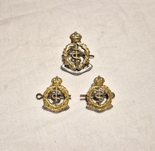 Original WW2 British RAMC Royal Army Medical Corps Officer Cap & Collar Badges