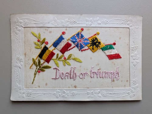 Rare old silk - rare, postcard