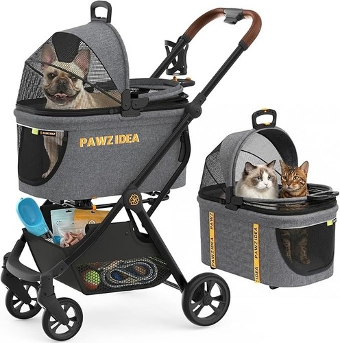 Pet stroller for small - 4-in-1,