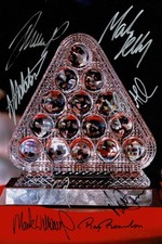 Snooker Masters 'Paul Hunter Trophy' 12x8 Photo Signed by 8 Winners (Trump) +COA