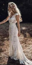 Bohemian Lace Sheath Wedding