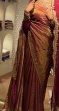 Brand New Indian Designer Bridal Tissue Silk Heavy Saree Sari With Blouse