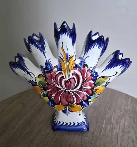 Vintage ceramic tulipiere fan - vintage,