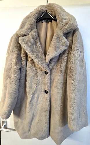 Zara women cream faux - cream, fur