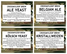 Home Brew Beer Yeast. Ale Yeast, Belgian, Pseudo Lager (Kolsch) & Wheat Beer.