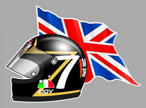 Barry sheene helmet left flag - sheene,
