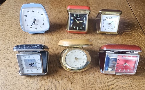 Six vintage travel alarm clock - travel,