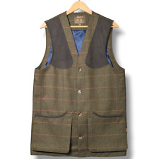 Musto Lightweight Machine Washable Tweed Waistcoat Mens Medium Lovat Mill
