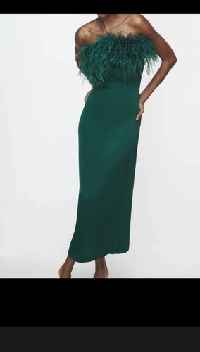 Zara bottle green feather - zara,