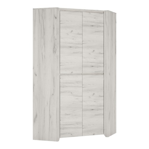 Corner fitted wardrobe - wardrobe, white