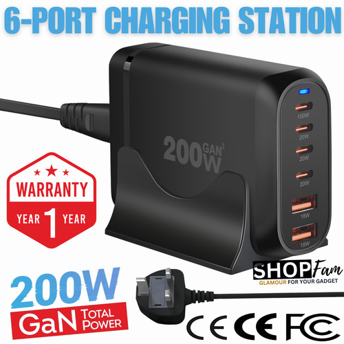 Port gan charger 200w multi - 200w,