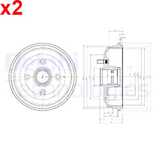 Brake drum delphi - drum, ford