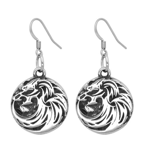 Fenrir wolf earrings silver - earrings,