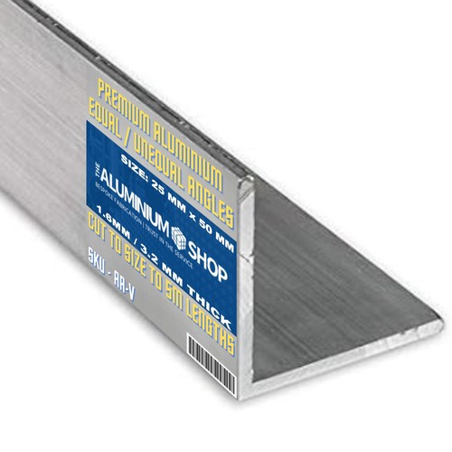 Unequal aluminium angle x - unequal, 2"