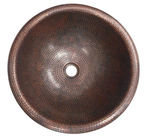 Round copper bath sink in - round,