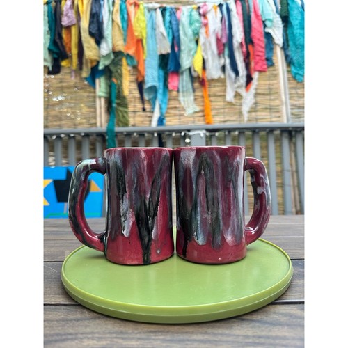 Hand glazed red black - hand-glazed,