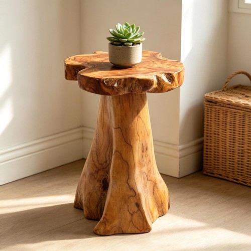 Rustic teak tree - teak, table