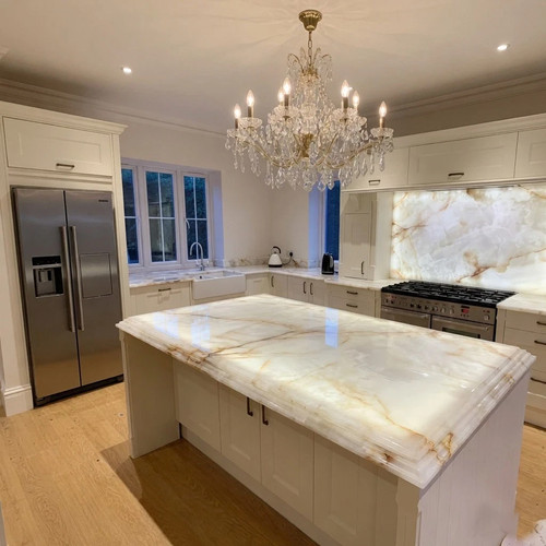 Luxury white onyx kitchen - luxury,