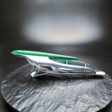 1949-50 Lincoln Flying Rocket Hood Ornament Emblem Green Lucite FOMOCO 7981✅